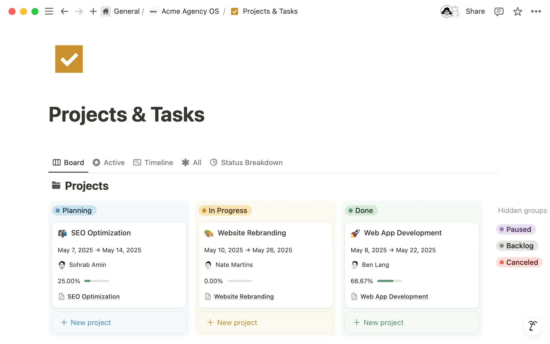 Project management non tech hero screenshot