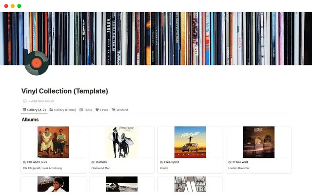 Vinyl Record Album Collection Template